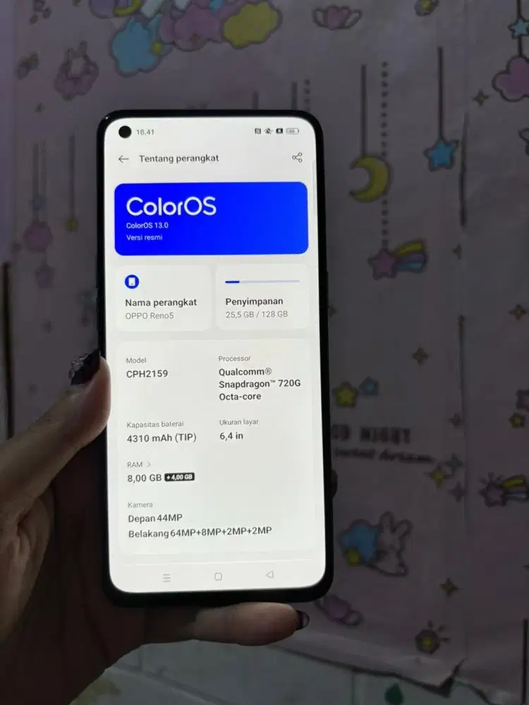 Oppo reno 5 ram 8/128 normalll originall fp layar dus aja