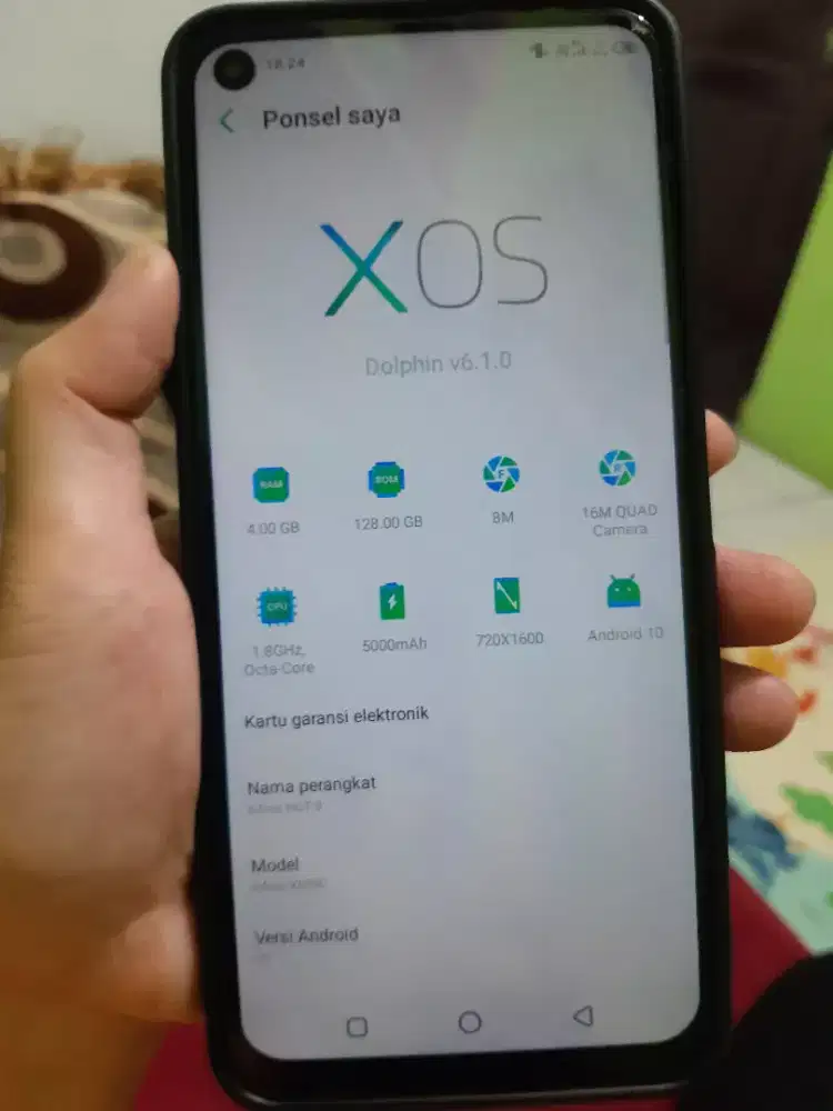 Infinix hot 9 RAM 4 memory internal 128GB