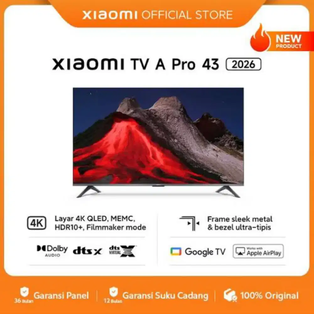 DIGITAL QLED TV XIAOMI 43 INCH GOOGLE TV - 43 A PRO 2026 FREE BRACKET