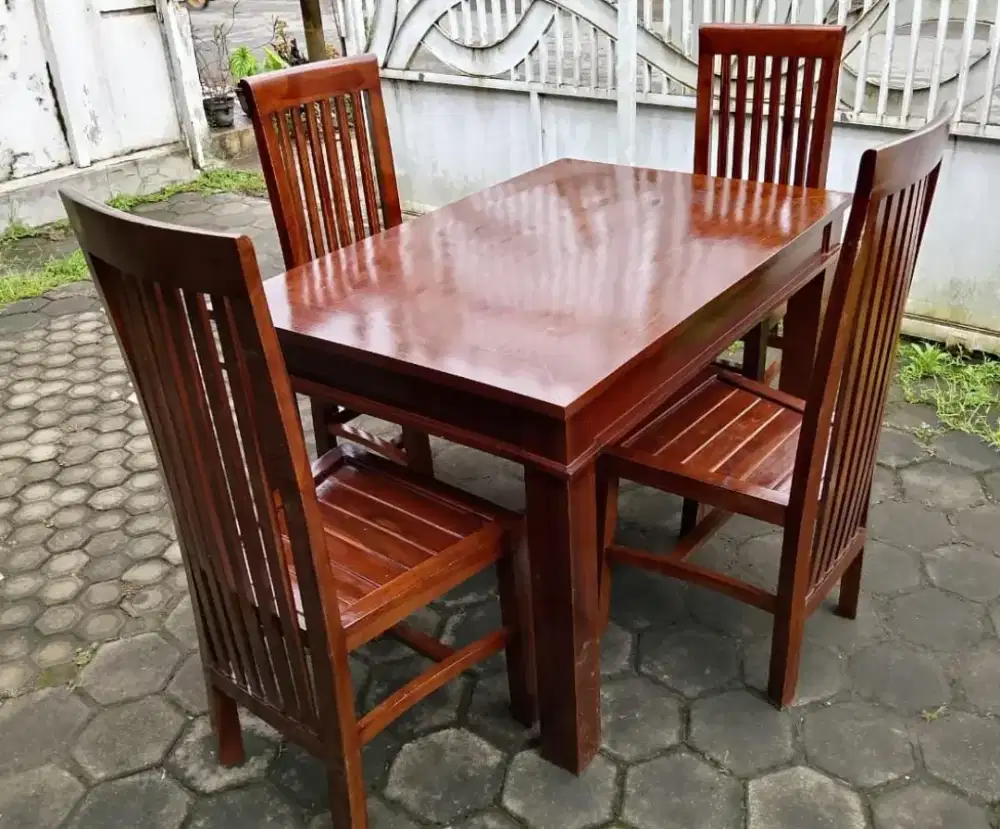 Meja Makan Kayu Kursi 4