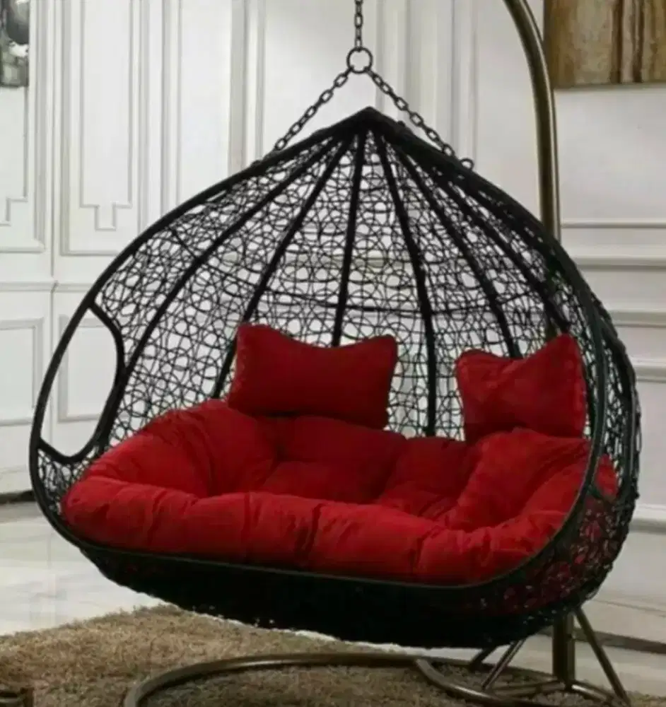 Dijual ayunan gantung rotan ukuran besar, warna hitam