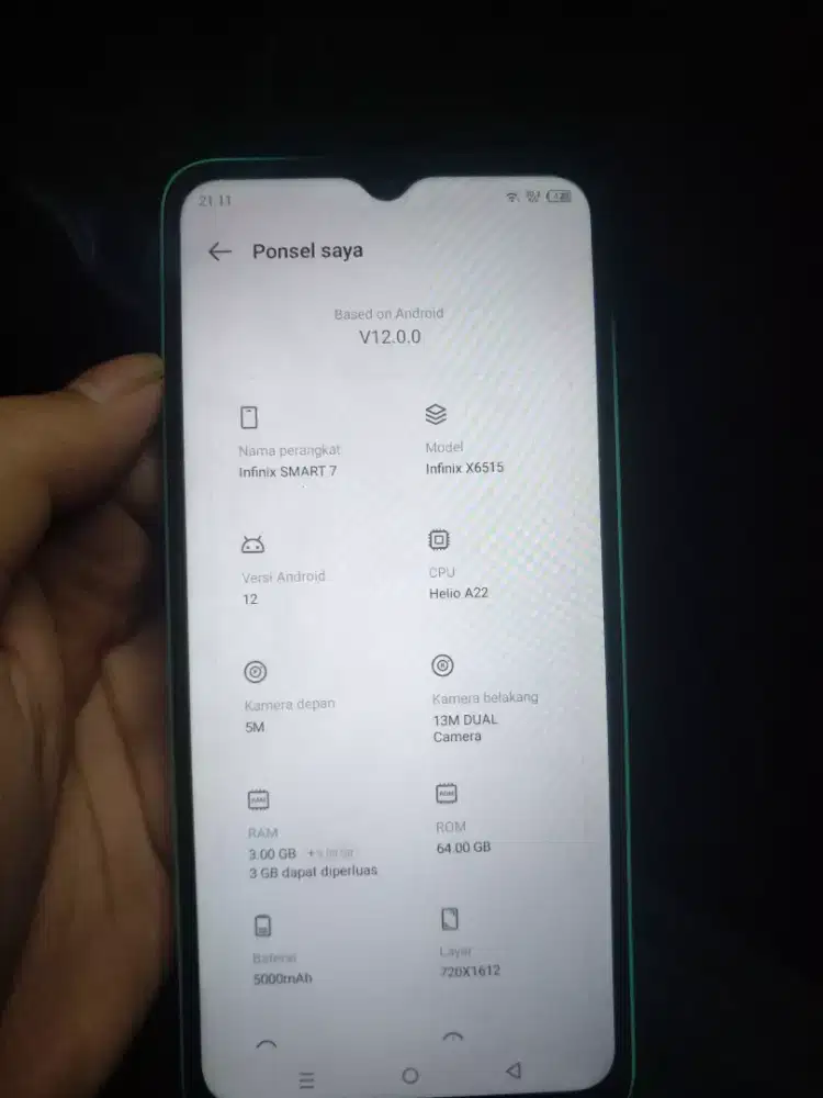 Infinix smart 7 ram 3+3/64 orian mulus no minus batangan aja