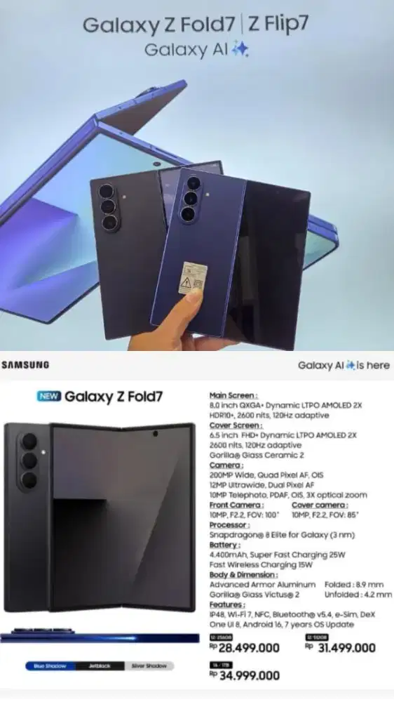 GALAXY ZFOLD 7 CB 2.5JT FREE TV 32