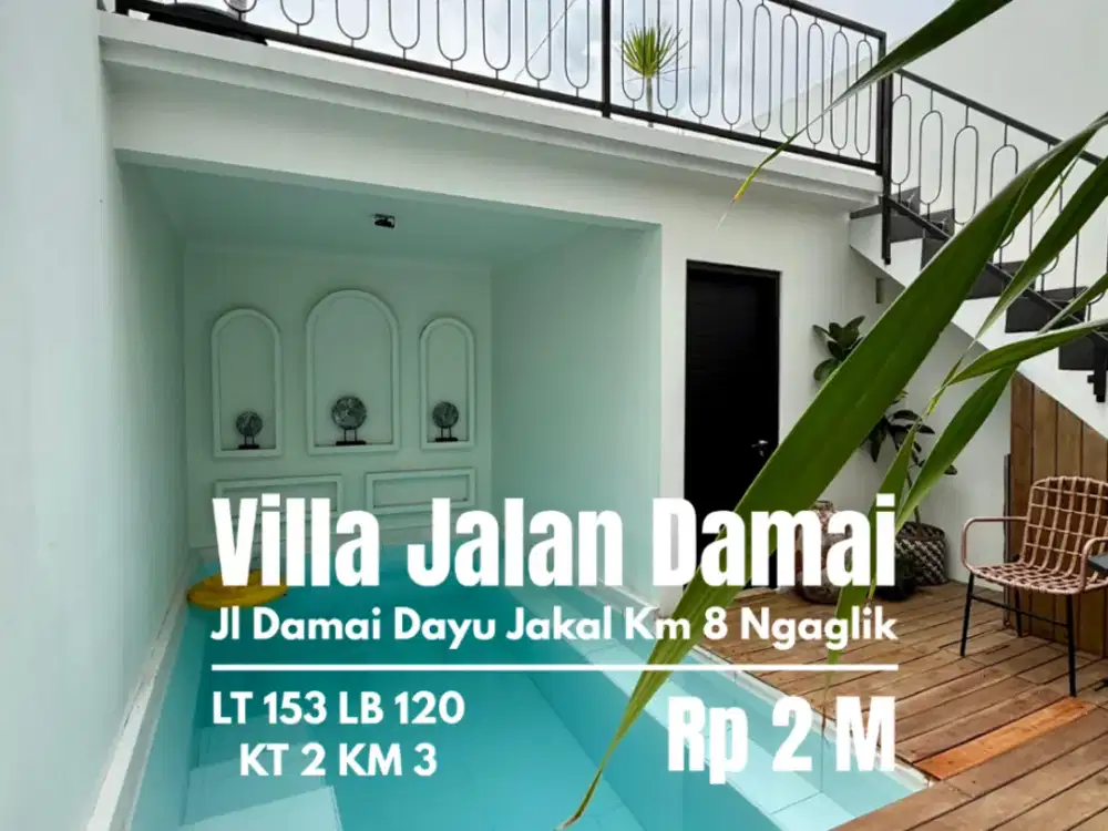 Villa dengna Kolam Renang Fully Furnished Jl Damai