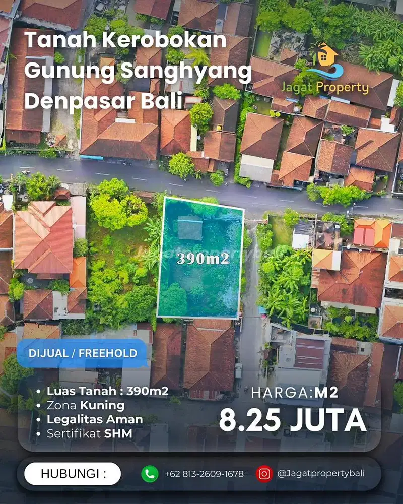 Dijual Tanah Jl Gunung Sanghyang Kerobokan Bali