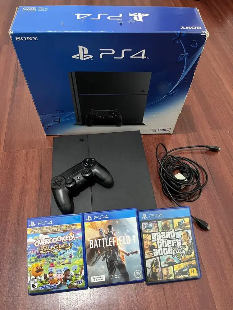 PS4 500GB + 3 BD Game + Akun PSN Dengan 50+ Games