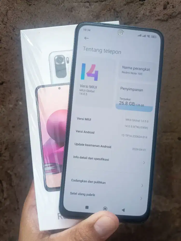 Jual Redmi Note 10S 8/128 GB Fullset Garansi Resmi