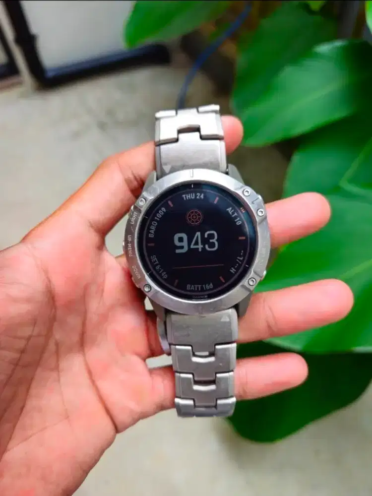 Garmin fenix 6x pro solar titanium silver langka