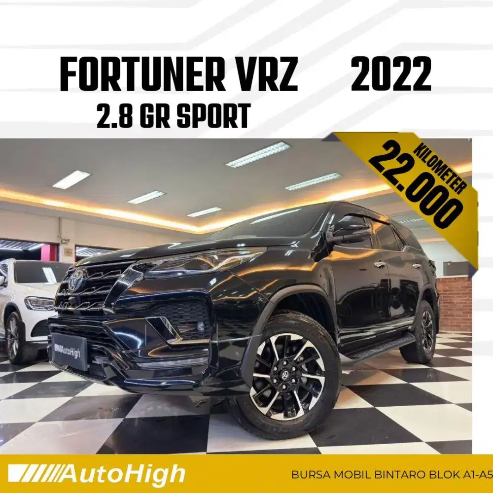 DP10% [Km22.000] Fortuner GR 2022 Black / TRD Reg 2023 #AUTOHIGH
