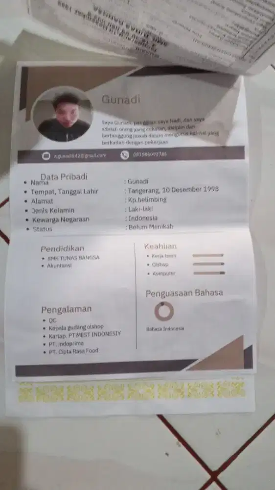 SAYA SEDANG MEMBUTUHKAN LOWONGAN KERJA