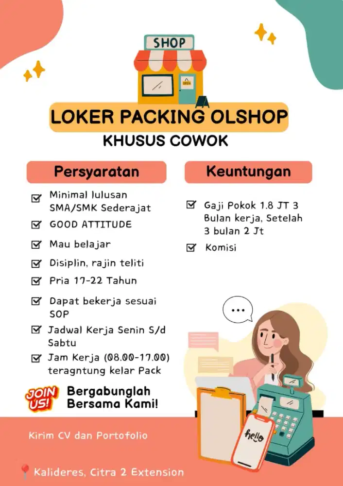 LOKER PACKER OLSHOP (COWOK)