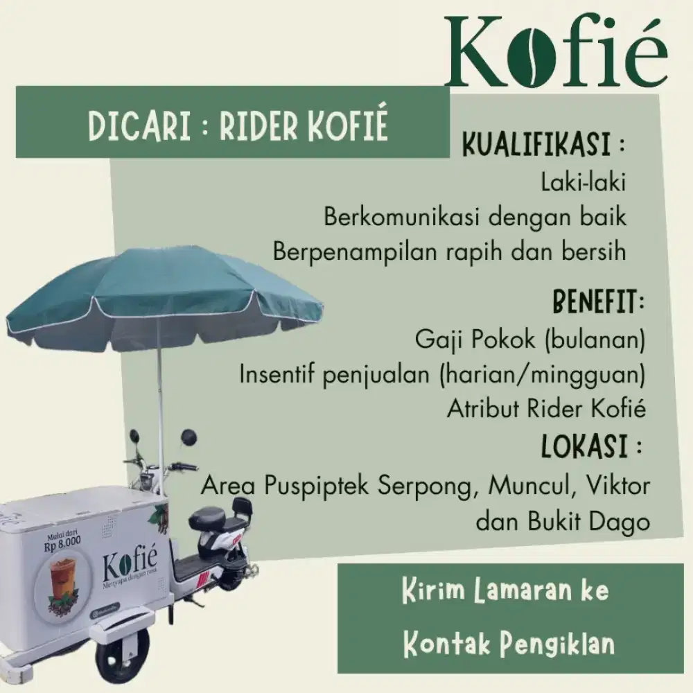 Lowongan kerja - Rider Kopi Keliling (Kofié)