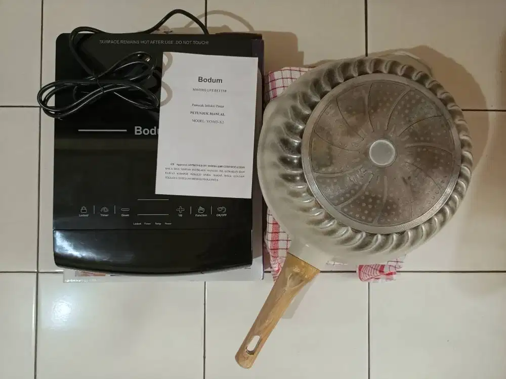 Kompor Listrik Bodum + Wajan Stainless Steel