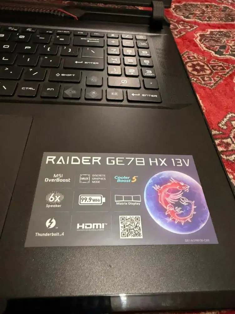 Laptop MSI Raider GE78 HX 13V intel i9 RTX 4090 16GB RAM 64GB SSD 4TB