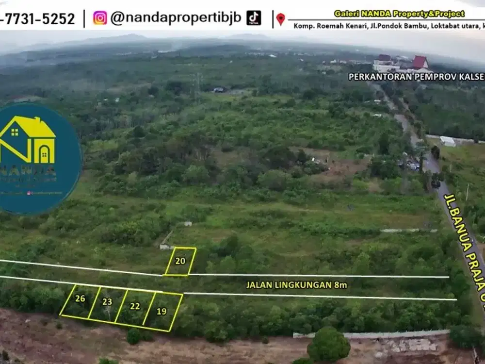 tanah kavling ring 1 perkantoran pemprov kalsel di banjarbaru