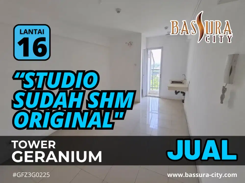 Sewa Apartemen Studio Kosongan Bassura City Unit Baru Lantai 16
