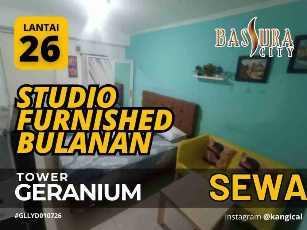 Sewa Studio Furnished Lantai 26 Tower G Apartemen Bassura City
