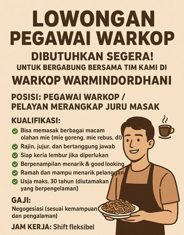 LOWONGAN JAGA WARKOP