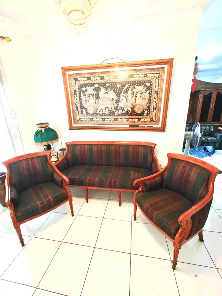 Sofa Ruang Tamu Antik Kayu Jati
