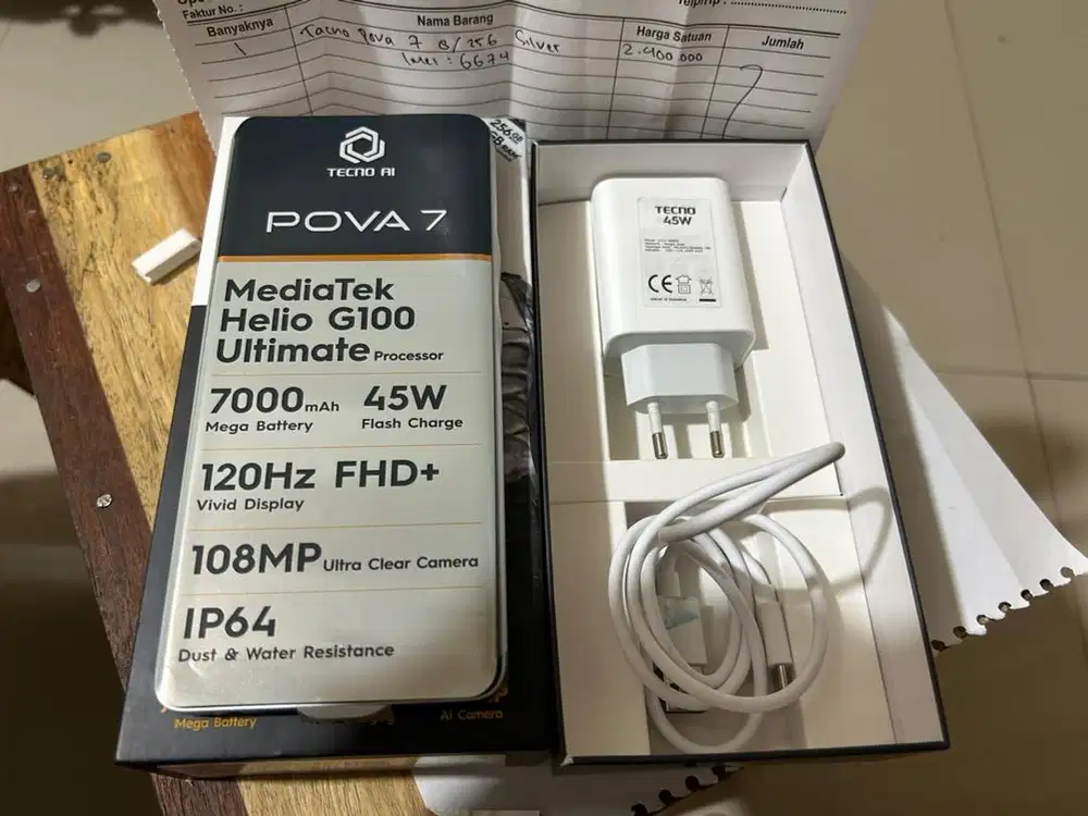 Tecno pova 7 8/256gb fullset original garansi