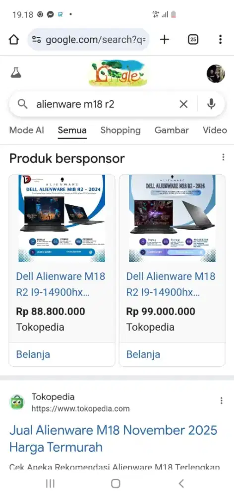 Dell Alianware M18 R2 CORE i9-14900HQ RAM 32GB SSD1TB VGA RTX4070 8GB