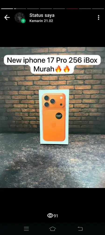 iPhone 17 Promax 256 Orane iBox Segel