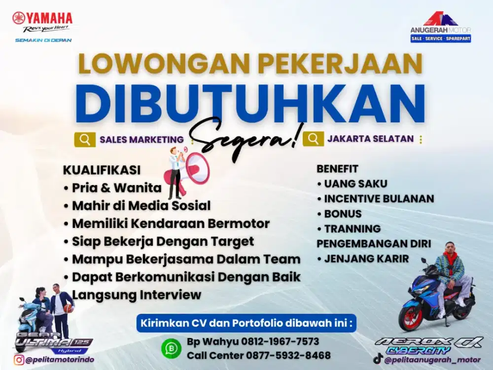 DIBUTUHKAN SEGERA SALES MARKETING