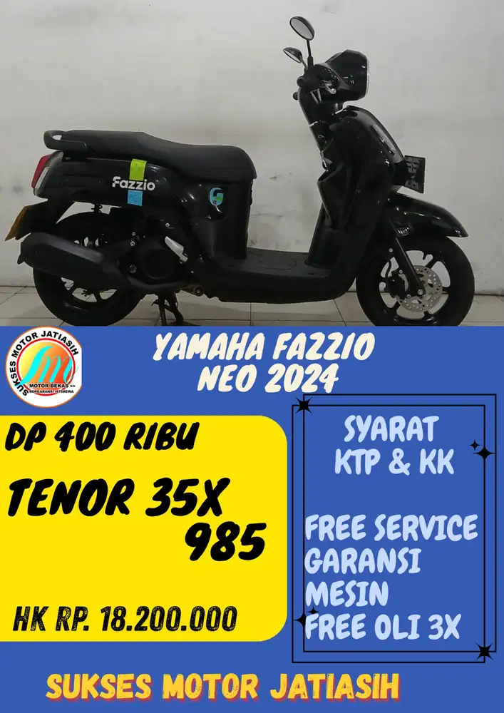 PROMO DP MURAH YAMAHA FAZIO NEO 2024 DP 400 RIBU BISA CASH/KREDIT