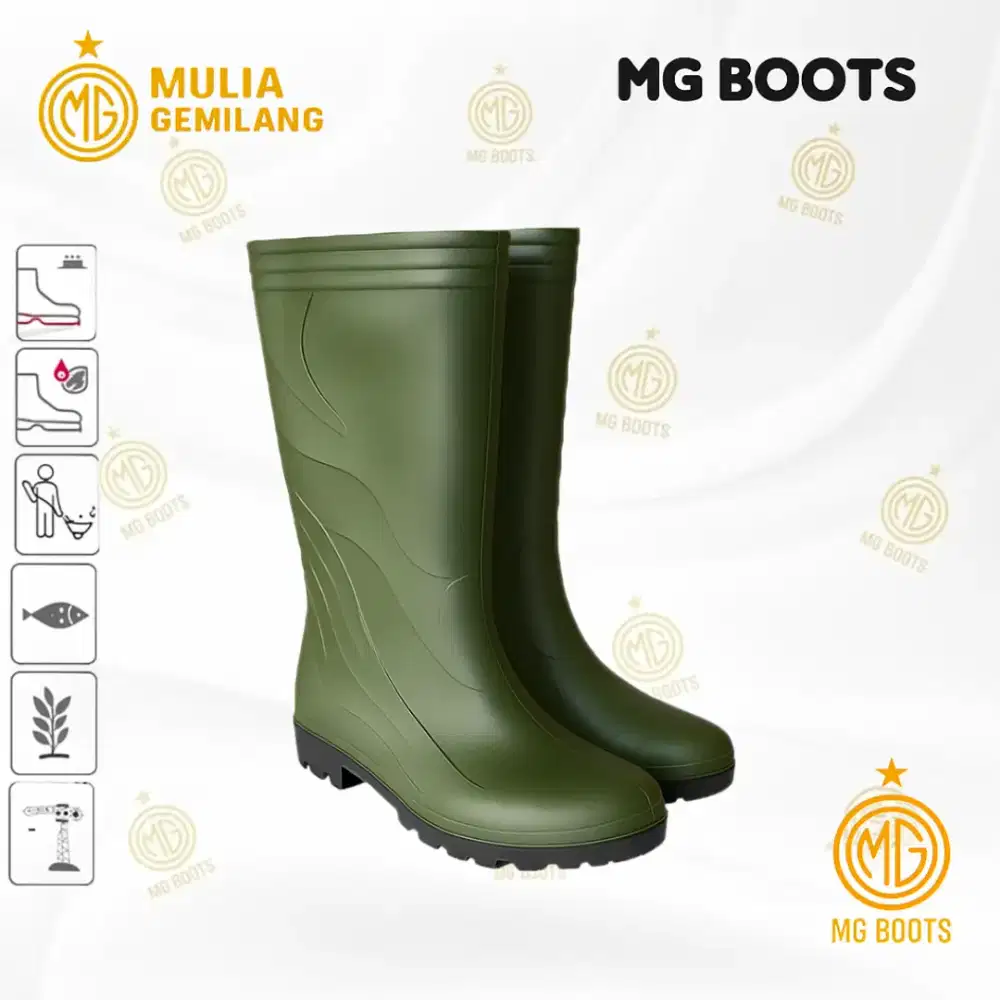 Sepatu Boot Proyek MG BOOTS hijau SNI