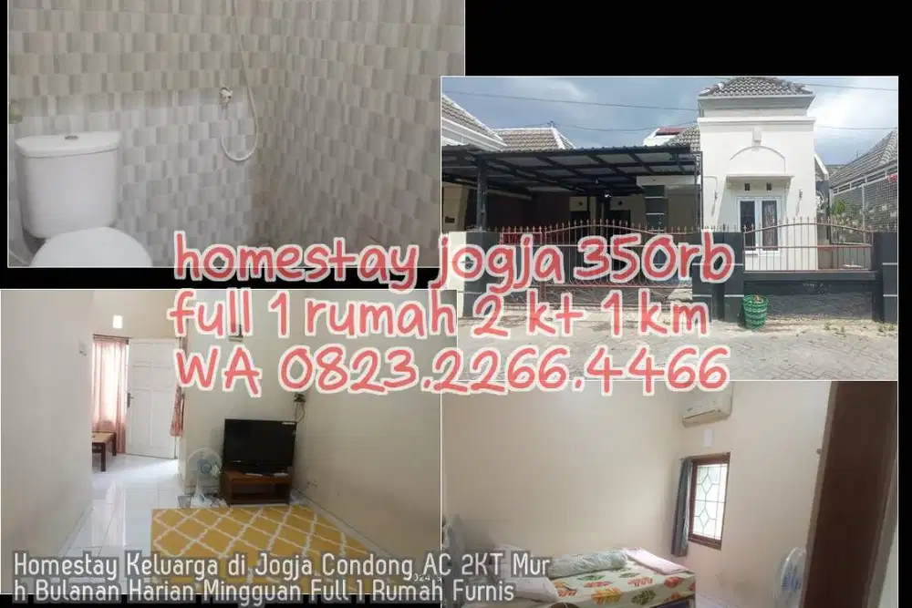 Homestay Keluarga di Jogja Condong AC 2KT Murh Bulanan Harian Mingguan