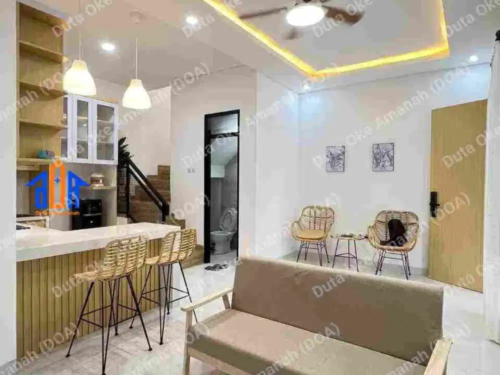 Rumah Furnished Akses Lebar DP 0 Dekat Tol Limo