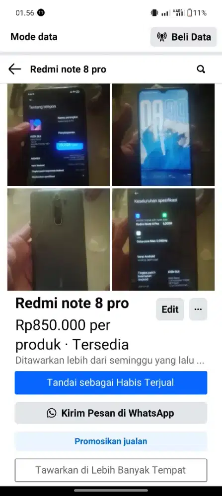 Redmi note 8 pro 6/128 GB