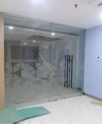 Sticker sanblast cutting stiker buram es penanda kaca kantor kaca film