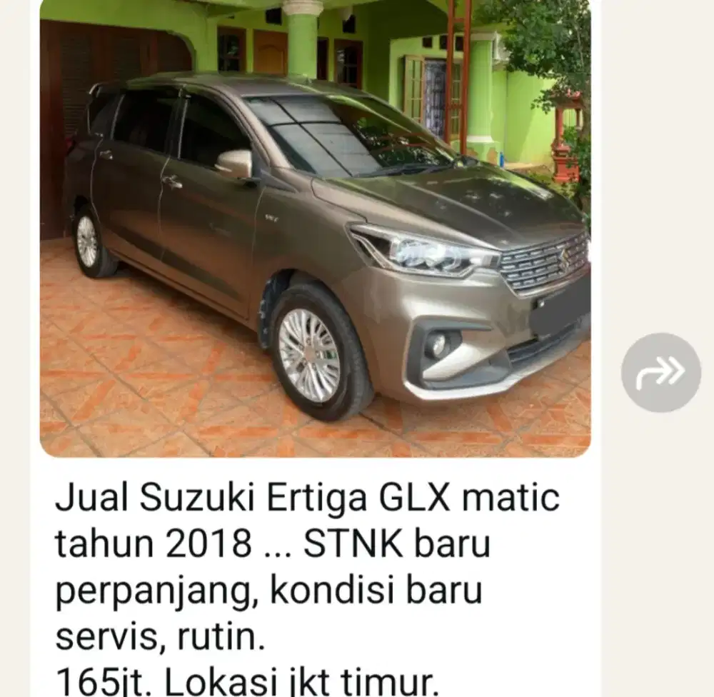 Jual mobil 2018 ertiga GLX matic