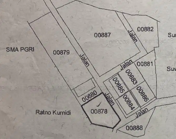 Dijual Tanah Pekarangan + Rumah di pusat kota