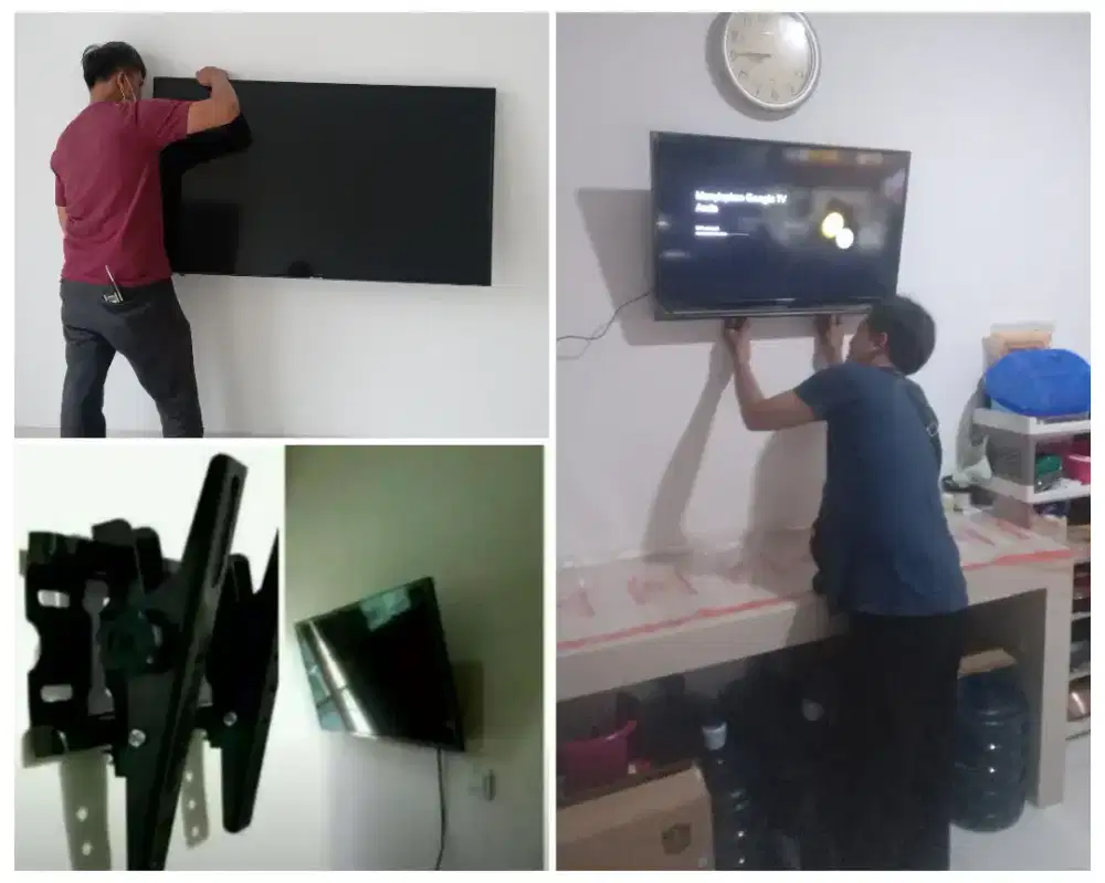 Pasangkan bracket dan Braket +pasang terimarapih breket briket led tv