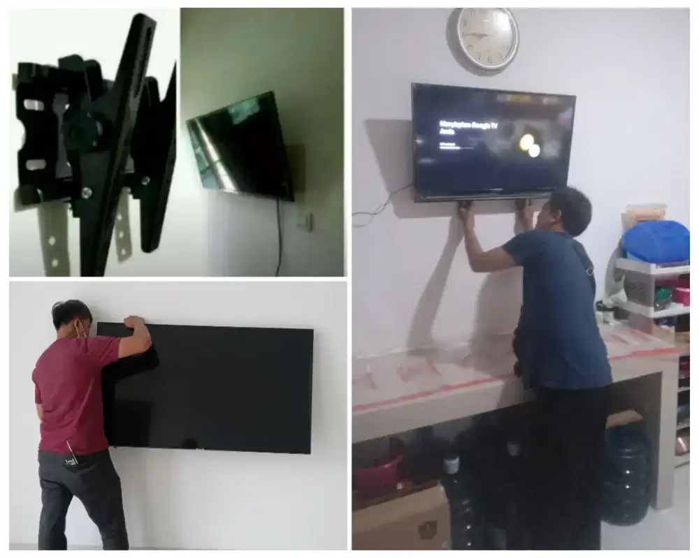 Pasangkan bracket dan Braket +pasang terimarapih breket briket led tv