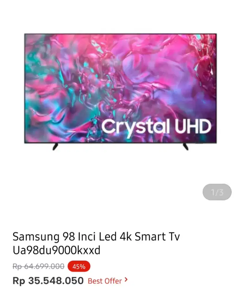 Samsung led smart tv 98 inci