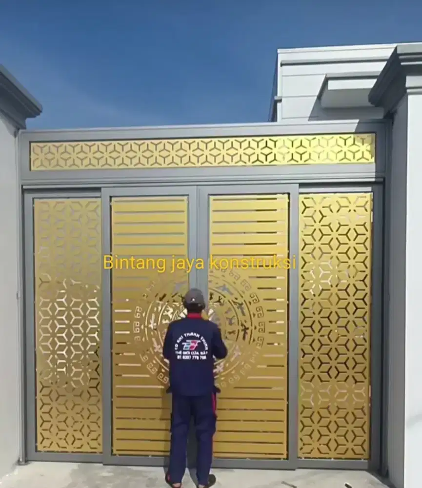 Pintu gerbang sliding swing murah