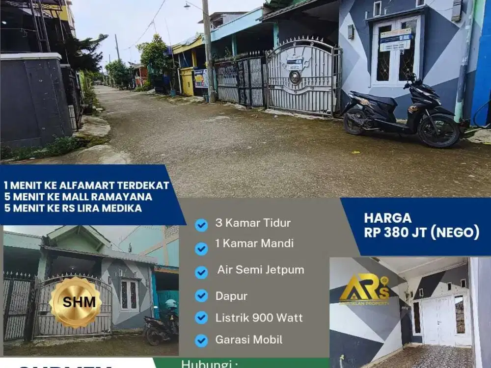 DIJUAL CEPAT RUMAH  TYPE 60/60 DIPERUM. PURI ASIH PERMAI