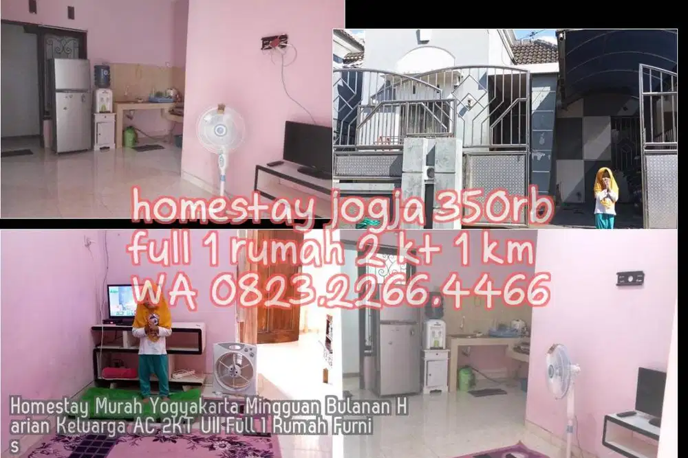 Homestay Murah Yogyakarta Mingguan Bulanan Harian Keluarga AC 2KT UII