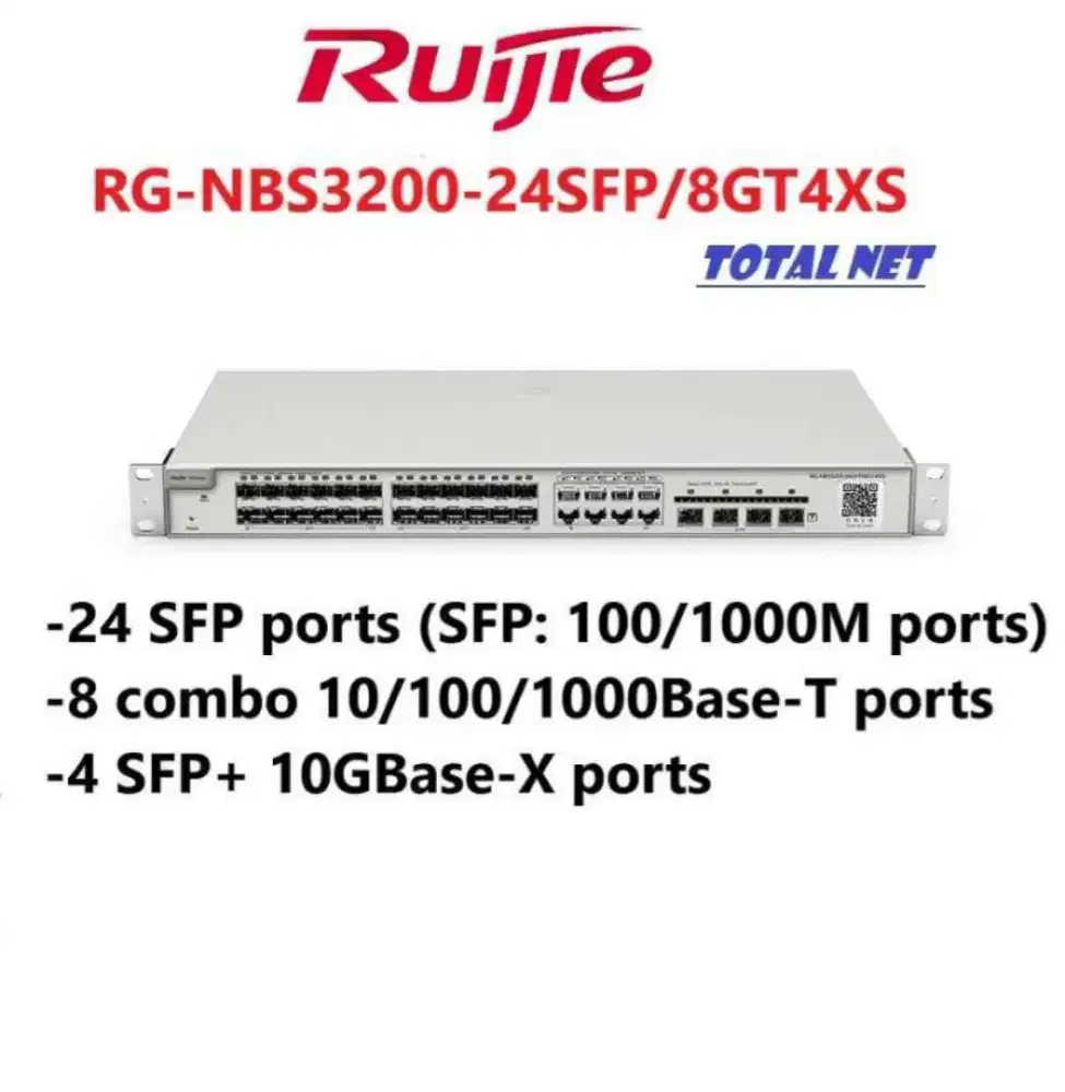 Ruijie RG-NBS3200-24SFP/8GT4XS 24 SFP Port L2 Managed NBS3200-24SFP