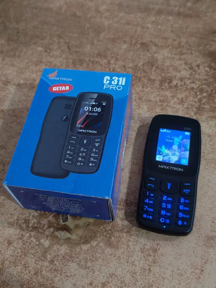 Feature Phone Maxtron C31i Pro Warna Hitam Dual Sim Fullset Second Gan