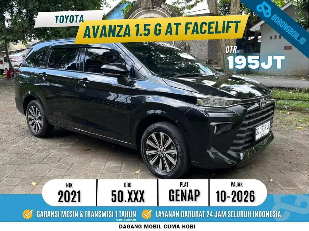 TDP 10JT AVANZA G 1.5 AT FACELIFT 2021 SIAP PAKAI