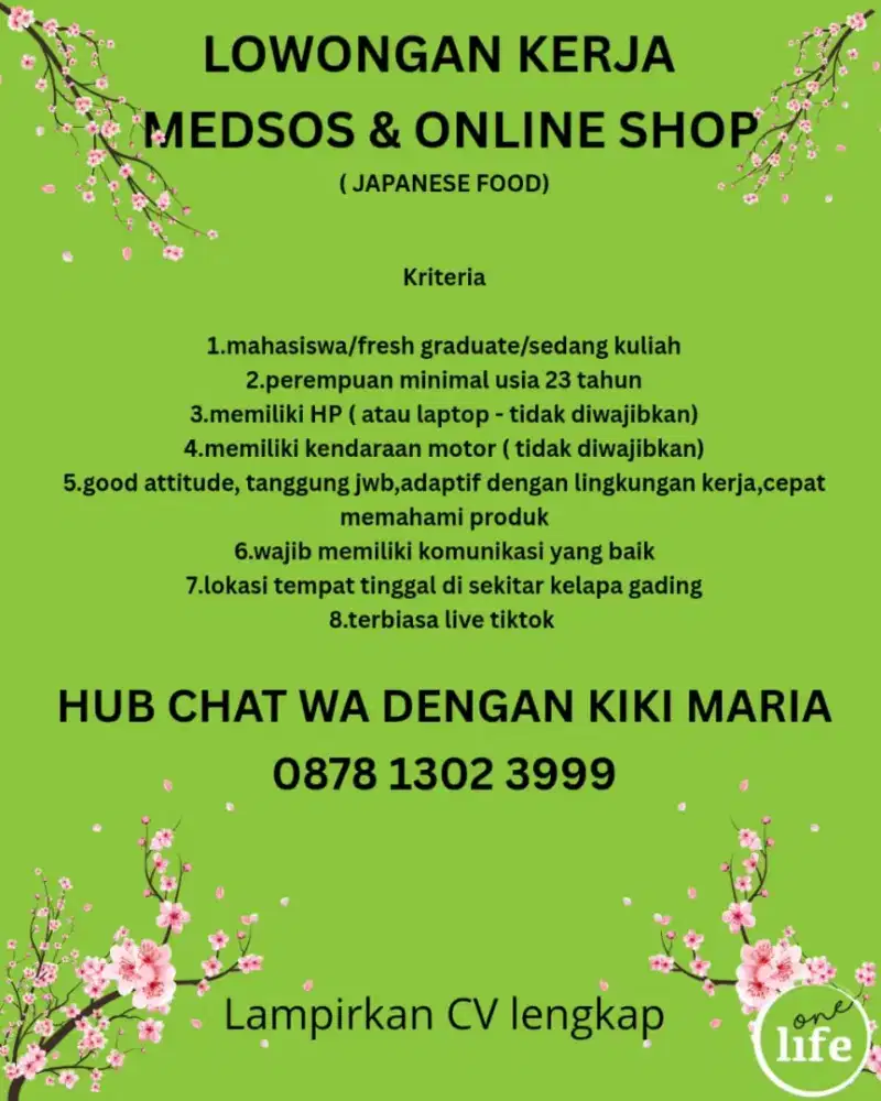 Loker Medsos dan Online Shop