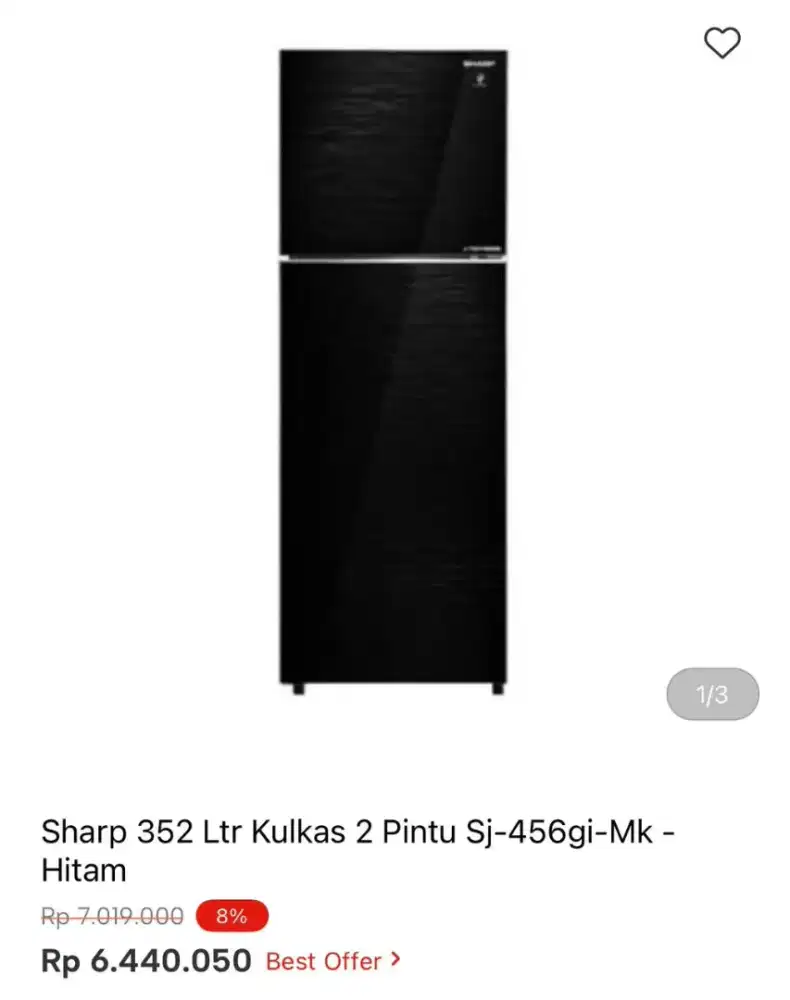 SHARP KULKAS 2 PINTU SJ-456SI-GK 352 LTR
