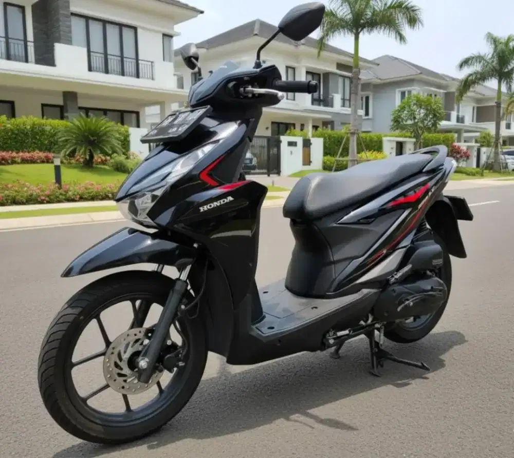 Honda Beat New Led CBS Alarm 2025. Pajak Panjang. Hitam type Terbaru