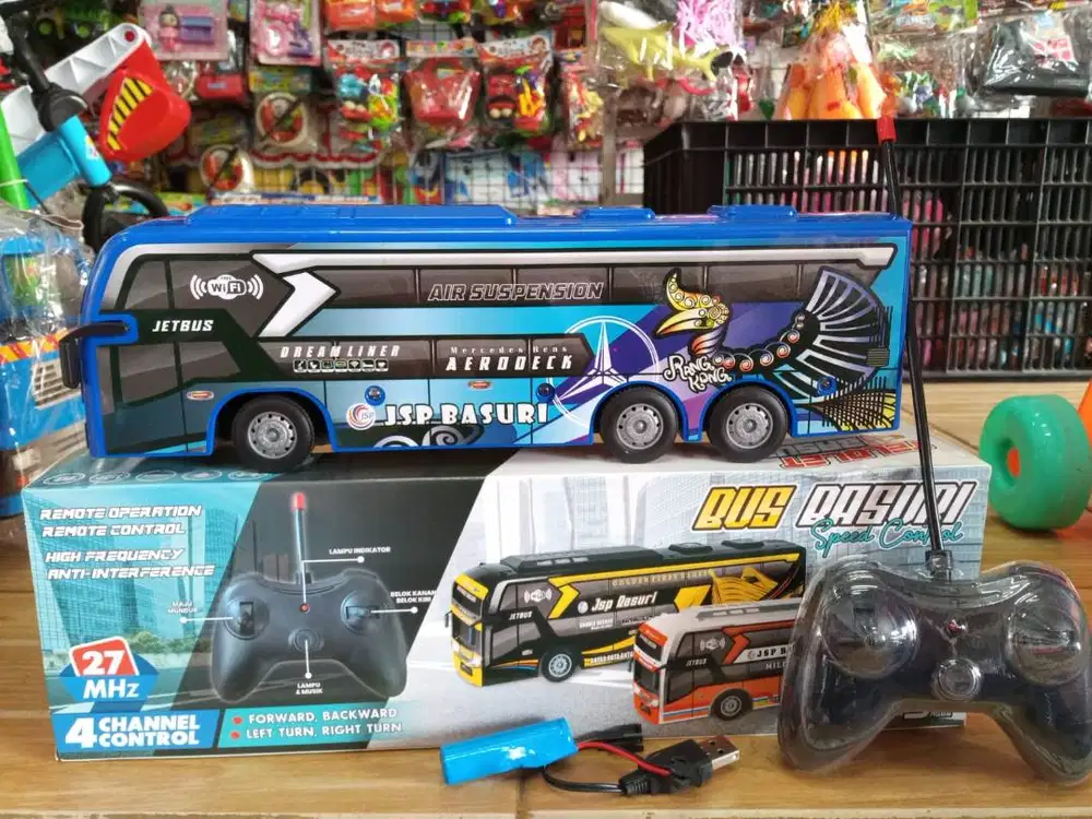 mainan anak rc bus basuri baterai cas