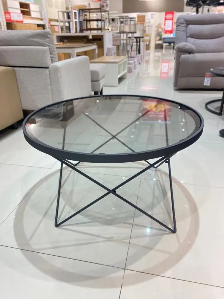 coffe table meja tempared glass