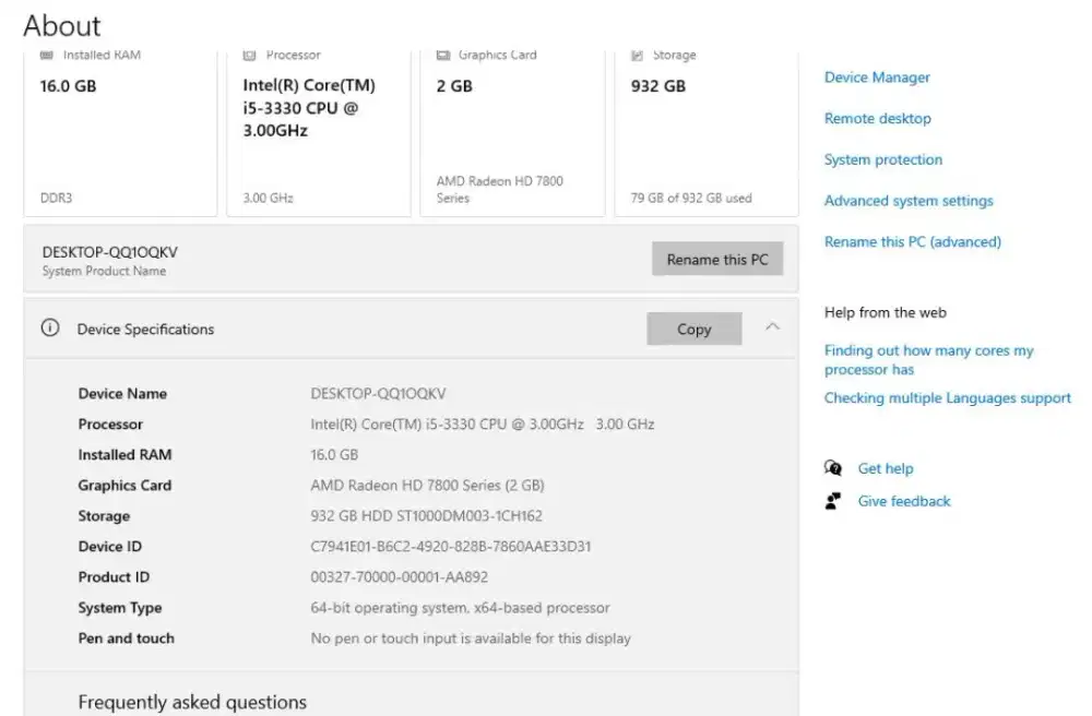 Komputer core i5 ram16gb hdd 1tb bekas kantor